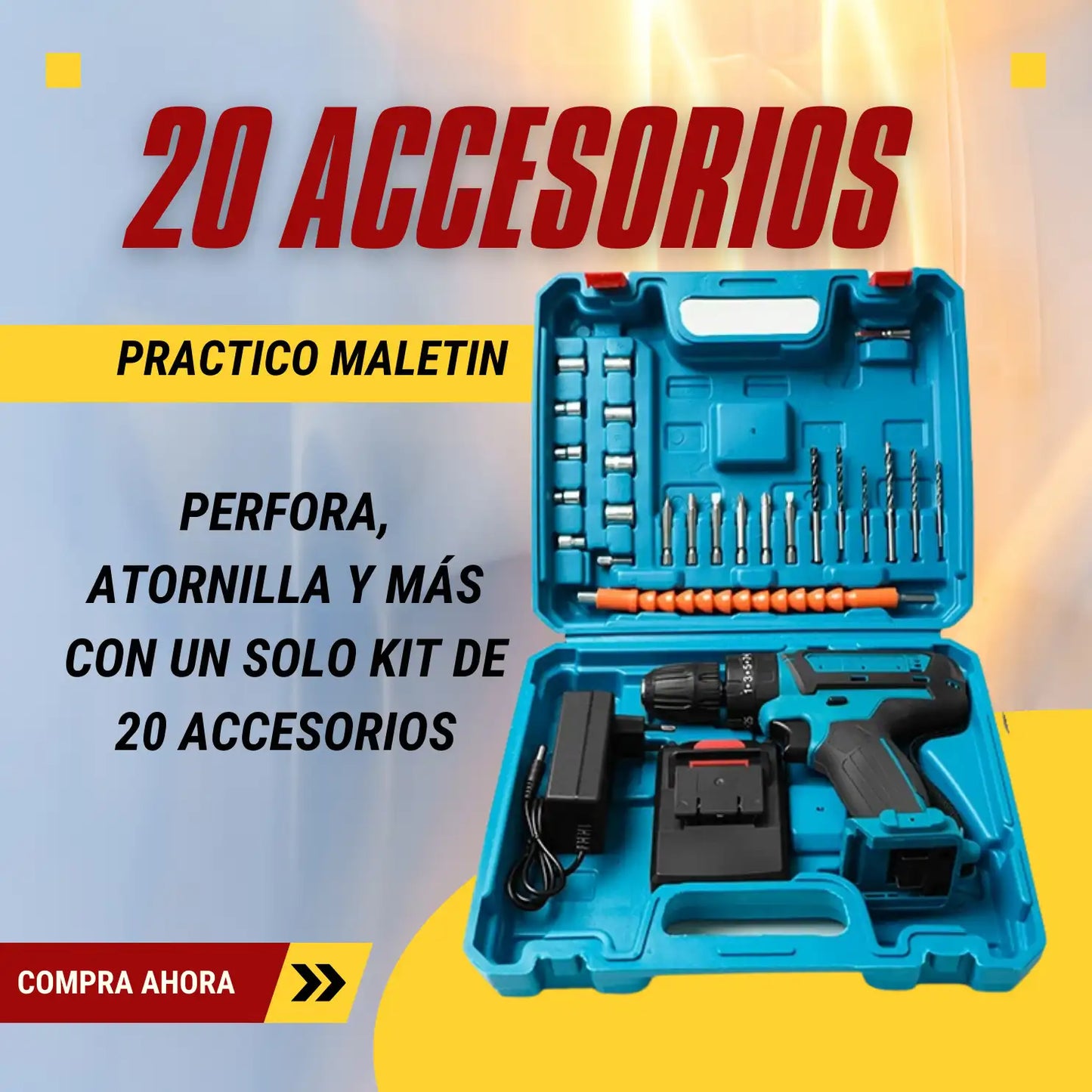 Taladro Profesional 3 en 1 48V - [Taladro, atornillador y percutor]